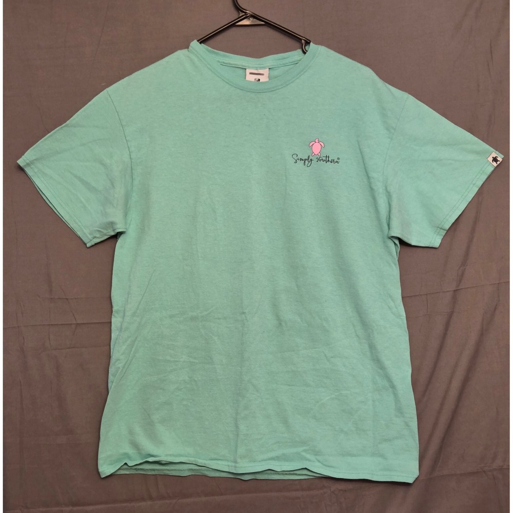 Simply Southern "For The Love of Softball" Graphic T-Shirt Women's Size L Green
